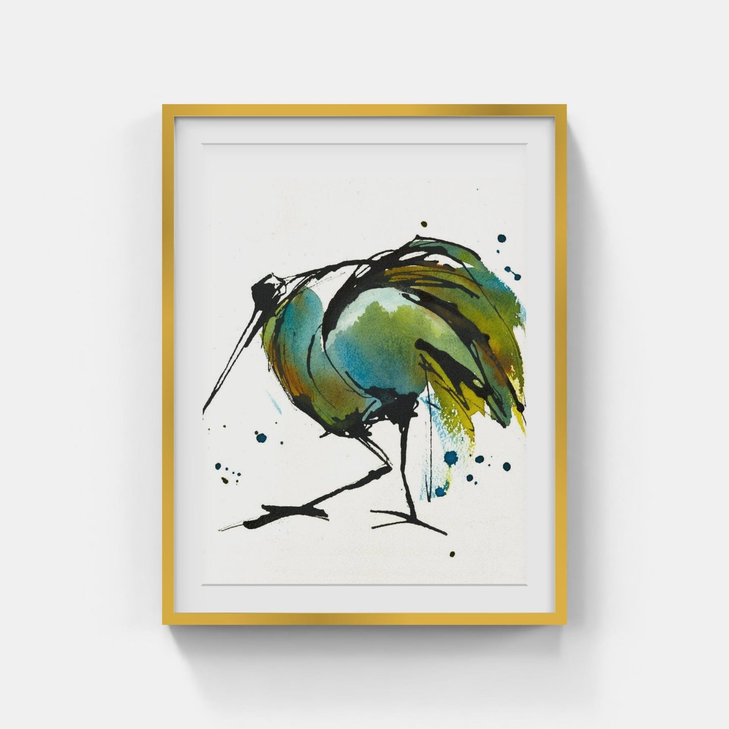 Galleri Mats Bergman Guldram med passepartout Ylva Molitor-Gärdsell - Grön Melling