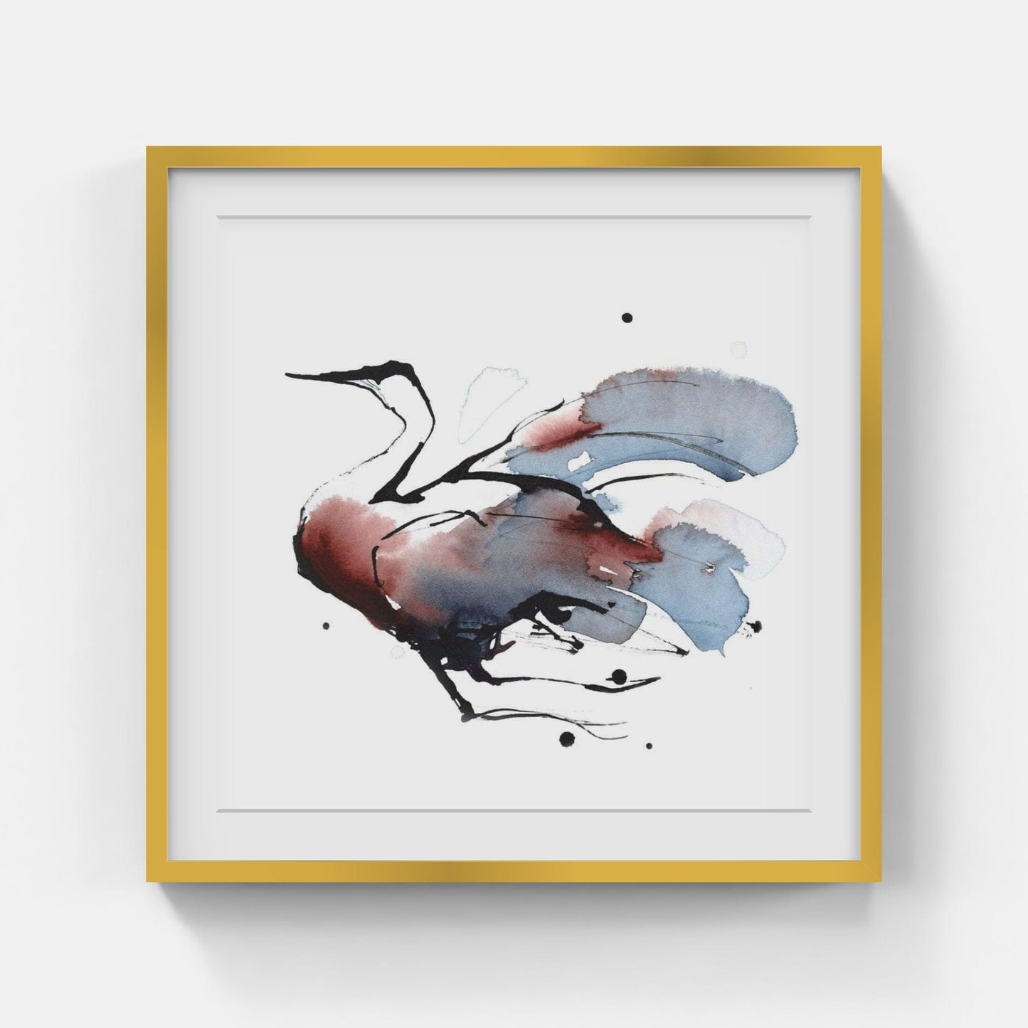 Galleri Mats Bergman Guldram med passepartout Ylva Molitor-Gärdsell - Snösnäppa