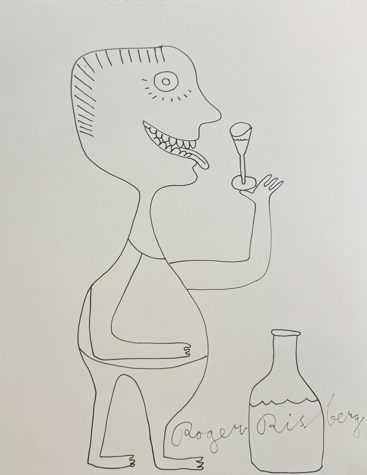 Roger Risberg - Man med glas och flaska