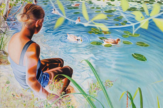 Galleri Mats Bergman Oramad Sirje Papp - Girl with Ducks