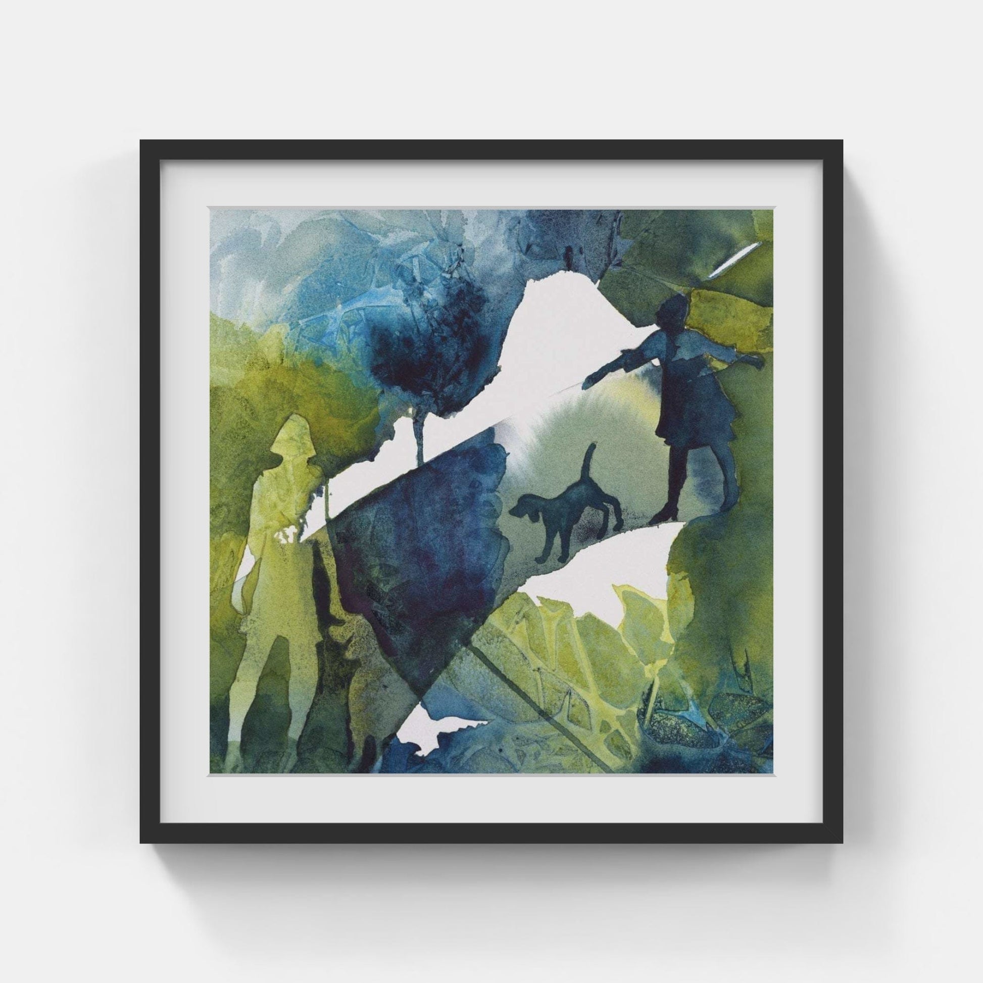 Galleri Mats Bergman Svart ram med passepartout Ylva Molitor-Gärdsell - Kärt möte