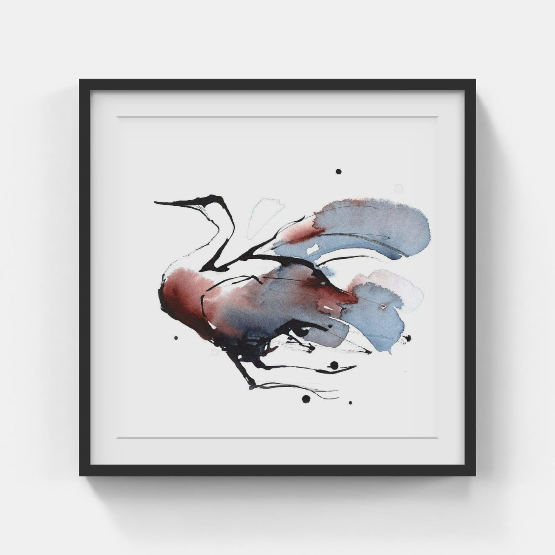 Galleri Mats Bergman Svart ram med passepartout Ylva Molitor-Gärdsell - Snösnäppa